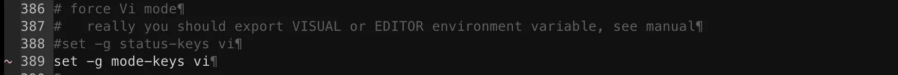 enable vi in tmux