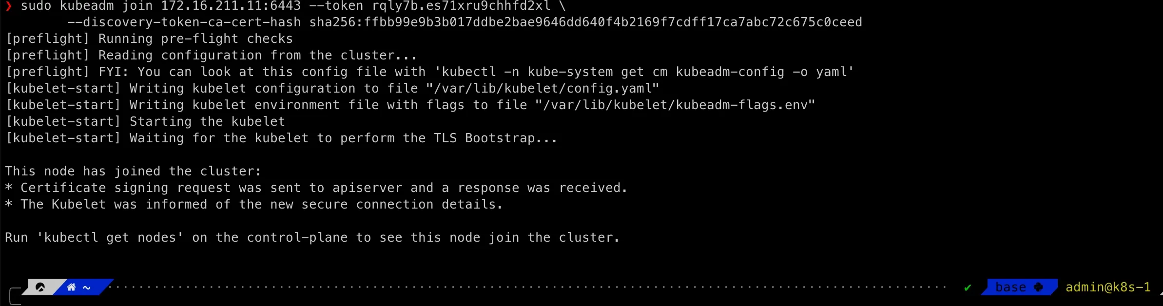 k8s-2 joined cluster