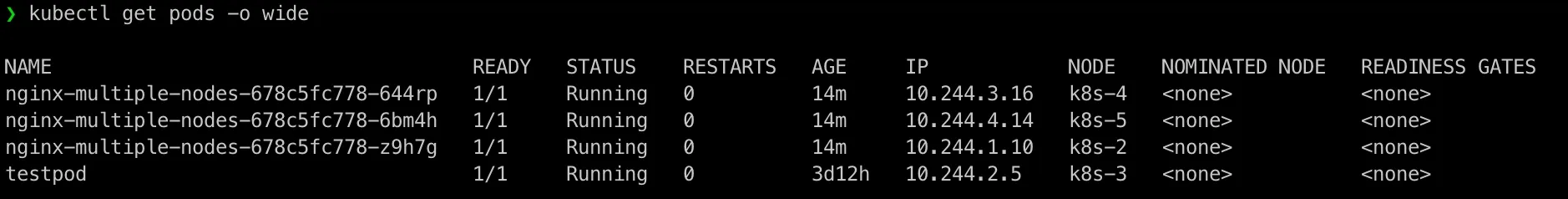 nginx pods running in new deployment