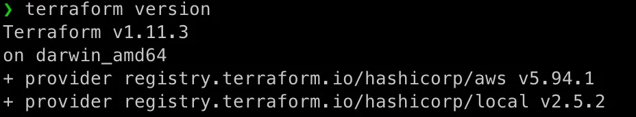 terraform version terraform version