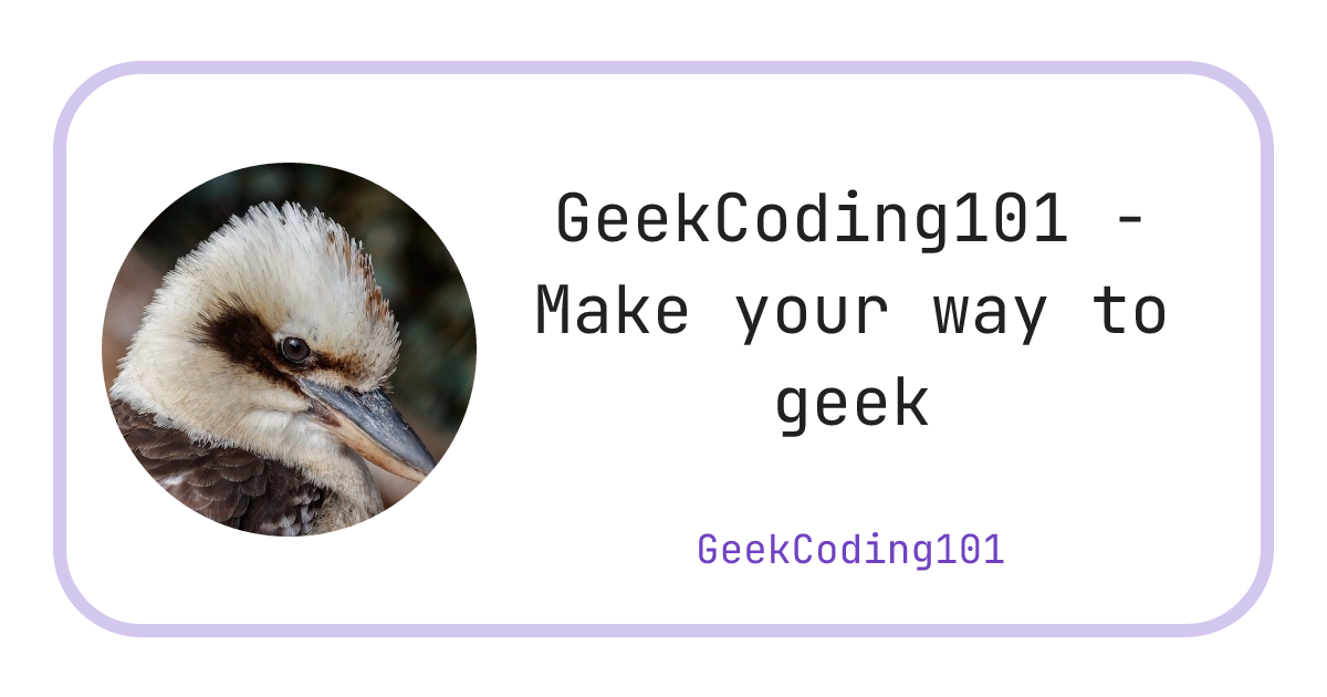 GeekCoding101 - Make your way to geek