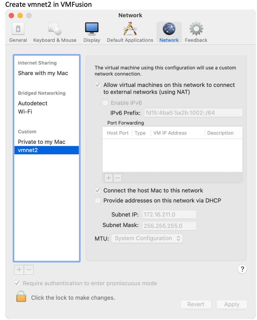 Kubernetes tutorial part 1: network for nodes, created in VMFusion